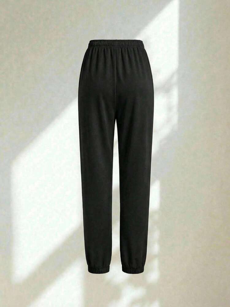 Conjunto uniforme médico quirúrgico set 2 piezas dama mujer manga corta cuello v pantalón jogger resorte cordón cómodo - Negro - Añade 8