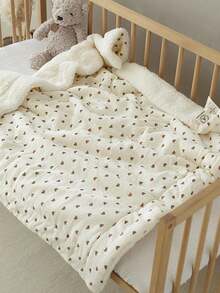 1pc 100*100cm Coral Fleece Soft Lamb Wool Baby Blanket, Gentle For Infants - White - View 4