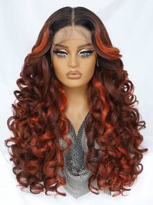 Tóc giả Latisha 13*6 HD Synthetic Lace Front Wigs kiểu xoăn, đã tỉa sẵn, có mái, dành cho nữ, điểm nhấn là tóc con, dài 24 inch. - Nhiều màu - Xem 17