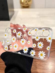 1件經典時尚菊花手機殼 透明軟殼保護套 適用於 Galaxy A04e/12/A13/A14/A34/A50/A52/A53/A54/S21/S22/S23/S24/S25/S25Ultra，此為2D圖案而非3D - 無色 - 查看 3