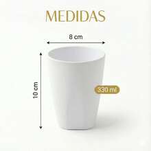 Kit 30 Copos Plástico Coloridos 330ml Escolas Creches Festas - Branco - Visão 4