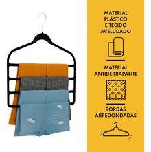 Set Of 5 Slim Non-Slip Velvet Hangers For Pants And Skirts - 查看 3