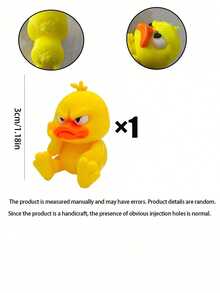 2 piezas Escultura de pato amarillo enojado, decoración de pato enojado interesante. Postura de brazos cruzados de pie y sentado enojado y vívido. Adecuado para colección, exhibición y obsequio. Perfecto para la decoración del hogar y las fiestas festivas. - Ver 12