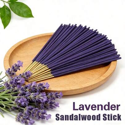 Lavender Scented -25/50/120Wooden Stick, 50 Minute Natural Wood Burning Meditation, Suitable For Air Purification, Relaxation, And Meditation, Featuring Traditional Chinese Spices, Suitable For Christmas And Halloween, Feather Free