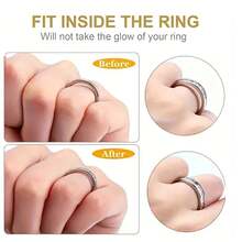 Ring Adjuster, EVA Invisible Sticker Suitable For Loose Rings For Women And Men, Transparent White Finger Ring Sizer Reducer Jewelry Tool, Transparent Silicone Ring Protector, Adjustable Ring Size Without Changing Dimension - A - View 3