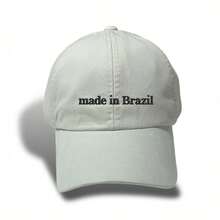 Unisex Dad Hat In 100% Cotton Twill With Curved Brim, Custom Designed. Only Available In Brazil. - Light Beige Embroidered Black - View 5