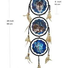 Dream Catcher With Animal Design Bedroom Wall Hanging Boho Home Decor Feather Ornament Unique Craft Pendant 6 Inch Owl - Dc22 6inch Owl - 查看 3