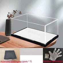 Tủ trưng bày/kệ kính/tủ đồ trang trí lối vào chống bụi bằng acrylic (Tấm acrylic dày độ phân giải cao + đế gương), thích hợp để trưng bày tượng/quà tặng/mô hình/sản phẩm/khối xếp hình/túi xách/búp bê, nhiều kích thước, dễ lắp ráp (cần dây chun để gia cố sau khi lắp ráp), vui lòng đo kích thước vật phẩm cần trưng bày trước khi đặt hàng. - Nền đen + bề mặt bóng như gương - Xem 36