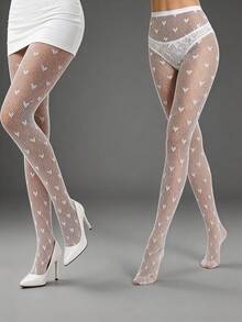 1 đôi quần tất lưới họa tiết trái tim đen trắng, tất lưới hình trái tim, quần tất lưới màu đỏ dành cho nữ, thích hợp cho tiệc Valentine, hẹn hò, du lịch mùa hè, tiệc tùng, quà tặng cosplay. - Nhiều màu - Xem 7