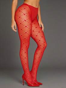 1 đôi quần tất lưới họa tiết trái tim đen trắng, tất lưới hình trái tim, quần tất lưới màu đỏ dành cho nữ, thích hợp cho tiệc Valentine, hẹn hò, du lịch mùa hè, tiệc tùng, quà tặng cosplay. - Nhiều màu - Xem 10