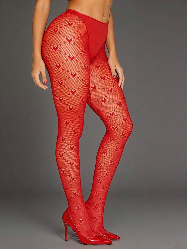 1 đôi quần tất lưới họa tiết trái tim đen trắng, tất lưới hình trái tim, quần tất lưới màu đỏ dành cho nữ, thích hợp cho tiệc Valentine, hẹn hò, du lịch mùa hè, tiệc tùng, quà tặng cosplay. - Nhiều màu - Xem 10