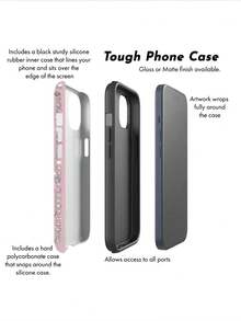 Fashion Phone Case - Heart Pattern Phone Case Compatible With Apple 11, 15, 14, 13, 16PM, 17 Series | Layout Phone Case Aesthetic Phone Case | Street Style Phone Case | Shock-Proof Protection | Gift For Girls - Multicolor - View 5