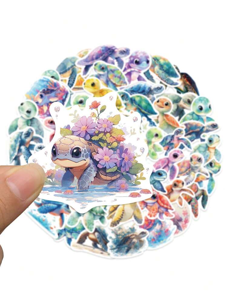 50pcs Ocean Creature Stickers, Colorful Cartoon Sea Turtle Stickers For Luggage, Phone - Graffiti Stickers - View 12