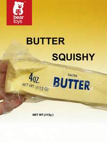 4盎司逼真黄油捏捏乐玩具 – 柔软减压指尖棒，适合青少年和成人，慢回弹感官减压玩具，趣味恶搞礼物（适合自闭症患者或用于恶作剧），黄油棒造型，食物模型，有助于提高注意力缺陷多动症和办公室专注力 - 彩色 - 查看 5