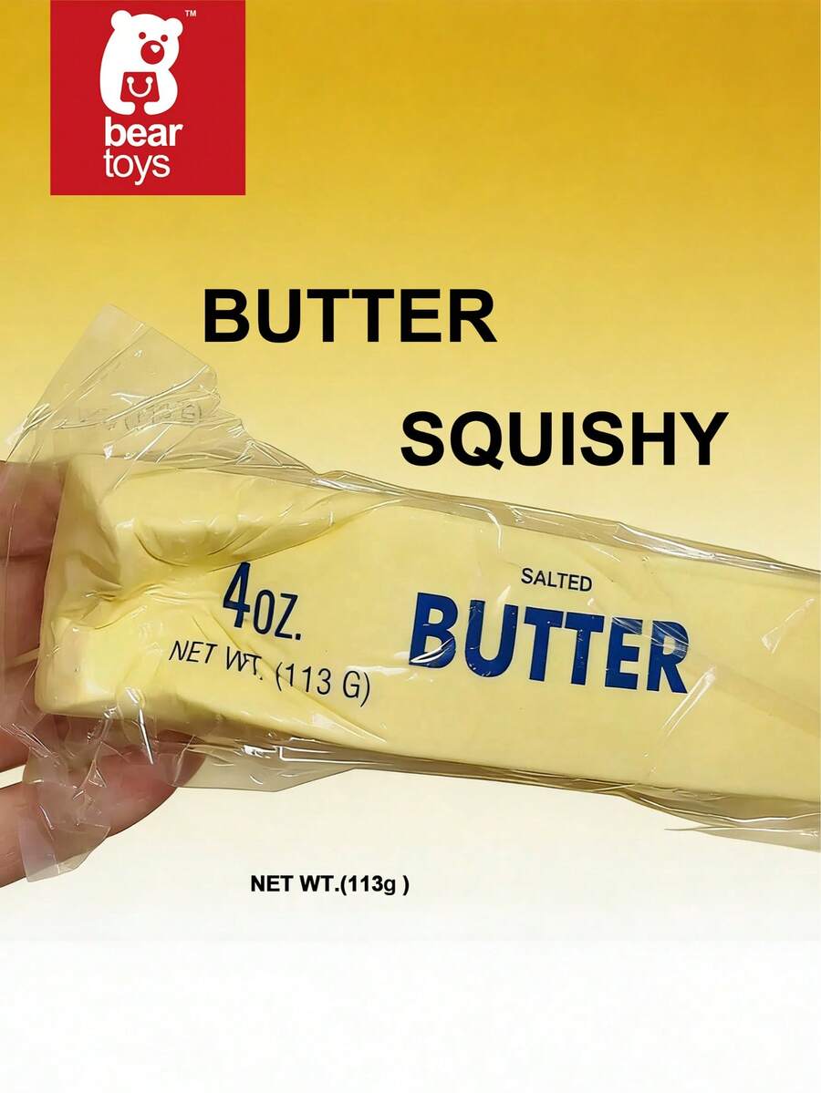 Đồ chơi bóp mềm hình bơ 113g (4oz) – Que giảm căng thẳng mềm mại dành cho thanh thiếu niên và người lớn, đồ chơi giảm căng thẳng kích thích giác quan, quà tặng vui nhộn cho người tự kỷ hoặc để chơi khăm, que bơ bóp, mô hình thực phẩm, ADHD & tập trung văn phòng - Nhiều màu - Xem 1