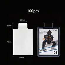 40个75x100毫米竖款硬质卡片套，3英寸透明明信片保护套，适用于棒球、橄榄球、篮球、曲棍球、高尔夫等单张运动卡片，顶部开口，双面保护。也可作为万圣节和圣诞节贺卡套赠送朋友，有10/15/30个装可选。 - 無色 - 查看 18