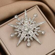 2026 New Crown Star Brooch, Inlaid With Shiny Rhinestones, Gold-Tone Pin, Women's Accessory With Safety Clasp, Gift Box Included - Multicolor - View 10