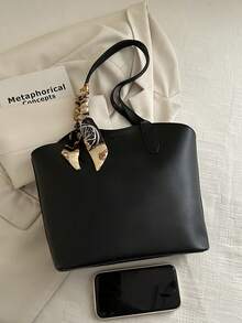 新款奢华印花多功能女士单肩手提包 - 黑色 - 查看 7