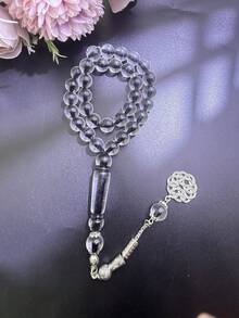 1 pièce Bracelet de chapelet unisexe à 33/45 perles, convient aux couples, décoration décontractée, grains de prière musulmans, couleur unie, élégant - Multicolore - Voir 12