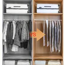 5钩超大号悬挂式真空收纳袋 | 加厚整理袋，加长设计，无需电源，保护衣物并节省空间 - 查看 7