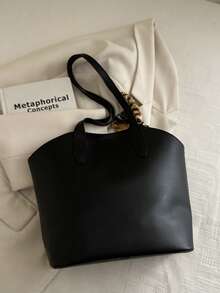 新款奢华印花多功能女士单肩手提包 - 黑色 - 查看 8