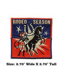 1 chiếc huy hiệu chân dung theo mùa bằng vải denim, hình thêu cao bồi miền Tây Texas, hình in nhiệt. - Nhiều màu - Xem 7