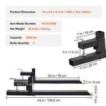 Pallet - 43 Zoll lang, 2000 lbs, nicht verstellbar - Visualizzare 7