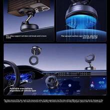 Giá đỡ điện thoại từ tính hút chân không bằng hợp kim, có thể điều chỉnh 360°, không cần keo dán, thích hợp sử dụng trên ô tô/phòng tập thể dục/gương/bề mặt nhẵn, tương thích với tất cả các loại điện thoại thông minh. - B - Xem 5