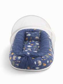 Baby Nest Reducer With Mosquito Net – Comfort And Safety For Baby - MARINE - View 3