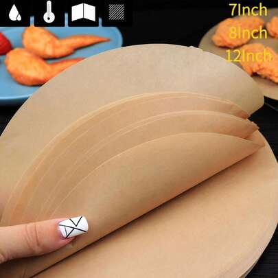 50pcs/100pcs/200pcs 7-Inch/8-Inch/9-Inch Round Baking Parchment Paper, Non-Stick Pre-Cut Cake Liners For Baking, Roasting, Steaming, Air Fryer, Microwave, Baking Tools, Kitchen Gadgets, Kitchen Accessories, Home Kitchen Supplies, Air Fryer Kitchen, Air Fryer Mats, Air Fryer Paper, Air Fryer, Back To School Season