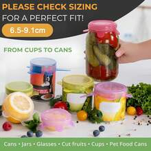 12 Pack Small Stretch Thick Durable Silicone Can Lid Reusable Silicone Yogurt Lids Storage Covers Seal Cups Small Bowls Jars Fruits Covers - Multicolor - View 4