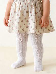 2pcs Baby Girls' Sweet Cute Lolita Princess Style Tight Leggings - White - View 3