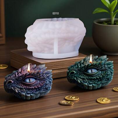 Dragon-Shaped Silicone Candle Mold, DIY Mythical Dragon Candle Mold, 3D Craft Dragon Eye Grinding Tool