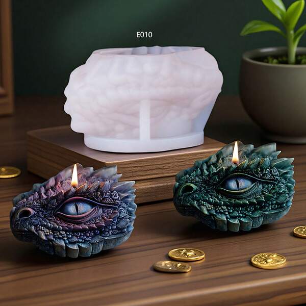 Dragon-Shaped Silicone Candle Mold, DIY Mythical Dragon Candle Mold, 3D Craft Dragon Eye Grinding Tool