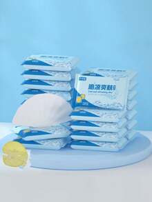 Cooling Wet Wipes, Refreshing Sweat & Oil Removing Facial Cleansing Wipes - Multicolor - View 3