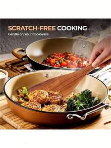 5pcs Wooden Cooking Utensil Set, Including Wok Spatula, Natural Wooden Kitchen Tools, Ladle, Soup Spoon, Wooden Turner, Cutlery Set, Wooden Spatula And Spoon - Multicolor - View 7