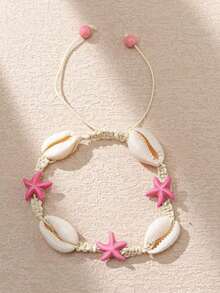 Boho Turtle Starfish Shell Evil Eye Beach Ankle Bracelets Necklace Adjustable Summer Ocean Bracelets Jewelry For Women - Multicolor - View 2