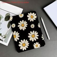 Flower Cute Daisy Pattern Tablet Protective Case With Pencil Slot And Foldable Stand, Suitable For 10.9/10.2 Inch Air 5th Gen/Pro11/10th/9.7/Air 2/7th Gen/8th Gen/Air 4/5/Pro 11/10th Gen 10.9 Inch 2022 Model, As Well As Galaxy And Tablets - Clear - View 2