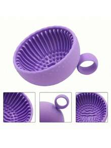 2pcs Portable Silicone Makeup Brush Cleaning Bowl With Cleaning Mat - Foldable Travel Size, Odorless, Suitable For All Makeup Brushes (Face, Eye, Blush), Quick Drying, - Solid Color - View 6
