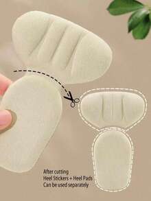 QKC 2pcs Soft Silicone Anti-Slip Heel Grips, Transparent Non-Slip Heel Pads, Suitable For High Heels, Flats, Sandals And Sneakers - Beige - View 2