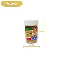 Loja Megalomania Glitter Colorido 8gr Fino Prata Dourado Lilás Azul Vermelho Verde Maquiagem Brilho Carnaval Festa Metalizado - Dourado - Visão 4