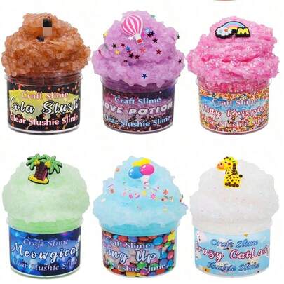 Slime de cuentas de arroz de cristal, slime de cuentas de arroz rosa, slime de cuentas de arroz azul, arcilla de alivio de estrés para apretar, juguetes de alivio de estrés de slime de cristal, set de juguetes de espuma de chicle, arcilla de cristal suave y no pegajosa, adecuado para fiestas, cumpleaños, regalos de vuelta a la escuela. Slime de alivio de estrés para apretar, juguetes de alivio de estrés de slime de cristal