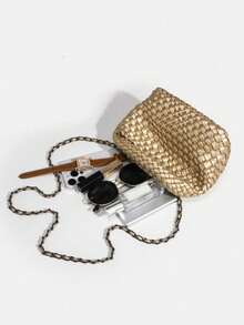 Túi đeo chéo mini cao cấp, túi xách mềm mại thời trang, túi xách nữ đan thủ công hình giỏ mới. - Nhiều màu - Xem 4