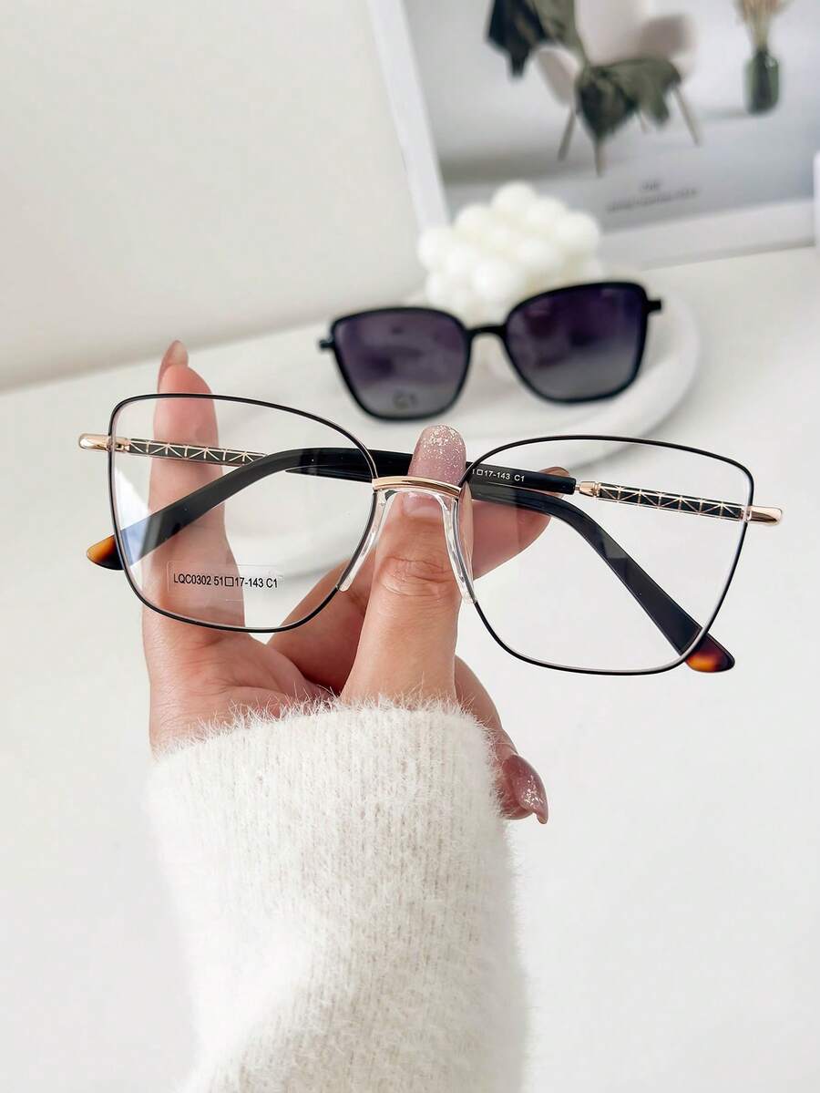 MELINDA FASHION Women's Fashion Sunglasses Clip-On 2-In-1 Frame + Sunglasses Perfect Gift For Friends For Everyday Use - Black - View 1