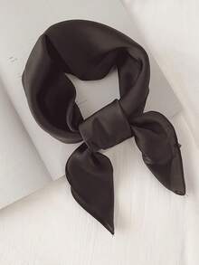 1pc Women Plain Color Faux Silk Satin Scarf, Minimalist Elegant Versatile Neckerchief, Suitable For Daily Outing, Date, Party, Wearing - Multicolor - View 26