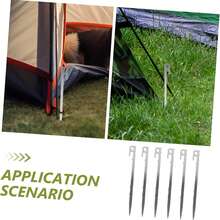 28cm Stainless Steel Tent Stakes, Canopy Fixing Poles, Extra Long & Thick, High Hardness, Suitable For Camping & Mountaineering - Tent Pegs - View 2
