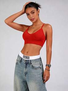 Áo ngực thể thao không gọng, dây chéo, không lưng dành cho nữ hiệu Runway Rest. - Đỏ - Xem 5