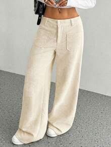 ADD MODA REF AS2016 ELEGANT AND VERSATILE ROPE FUR PANTACOURT PANTS - Màu be - Xem 1