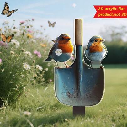 2D亚克力“成对鸟儿”户外花园庭院装饰