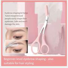 1 Set de Tijeras para Cejas de Acero Inoxidable, Recortador de Cejas, Herramientas de Maquillaje Pequeñas Tijeras - Color aleatorio - Ver 3